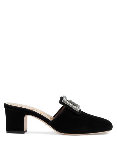 gucci platform mule|Gucci black velvet mules.